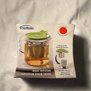 Trudeau Stainless Steel Mug Infuser with Red or Orange Lid
